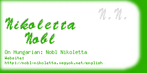 nikoletta nobl business card